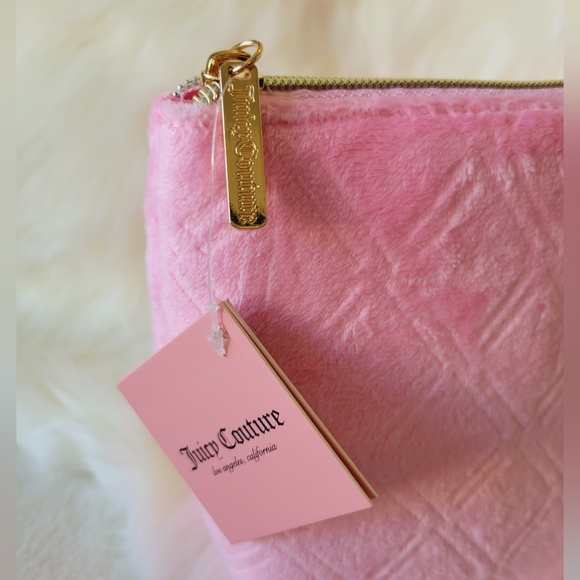 💄👛JUICY COUTURE PINK VELOUR COSMETIC MAKE-UP BAG💄👛 - Picture 4 of 4
